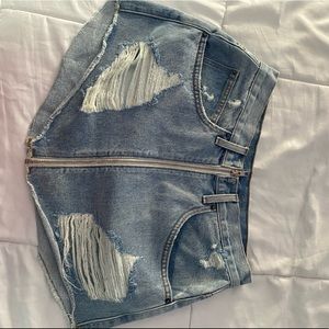 carmar denim light wash zip up denim skirt 29